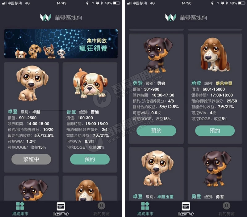 非常火的华登区块狗源码/派特宠物街模式12生肖源码+安卓客服端/附安装教程