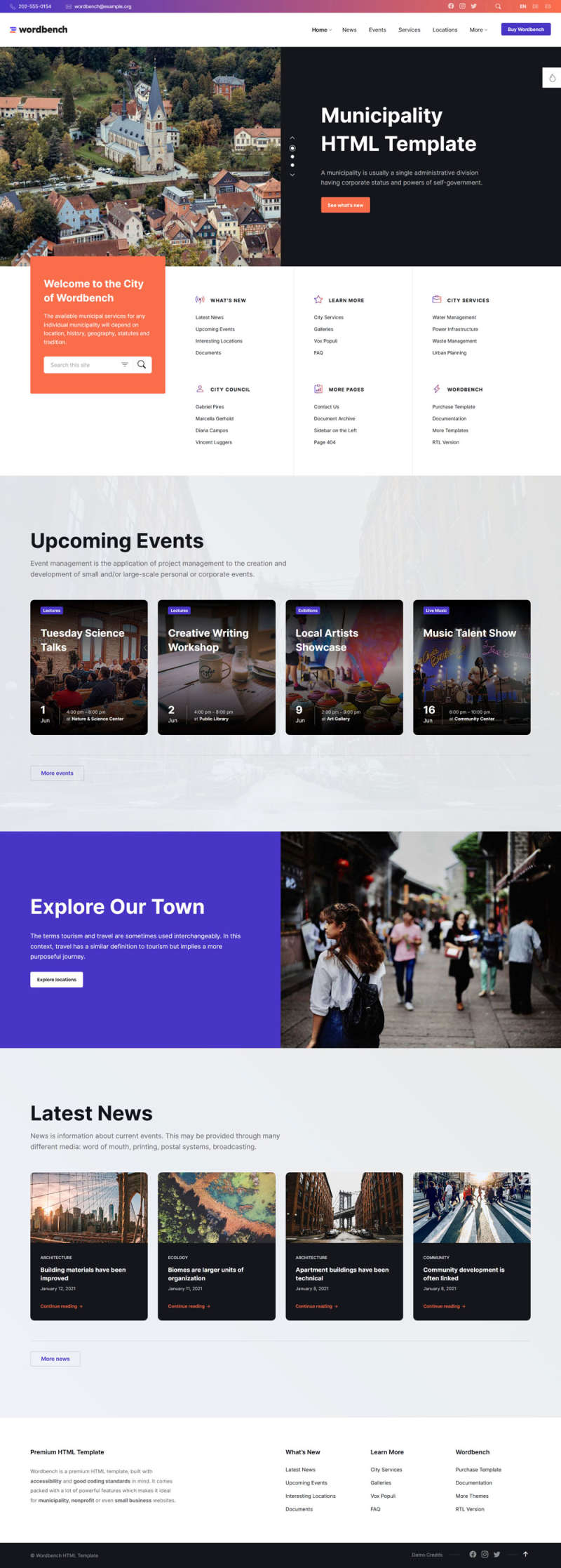 简洁响应式本地生活社区类HTML网页模板政府社区服务网站模板下载