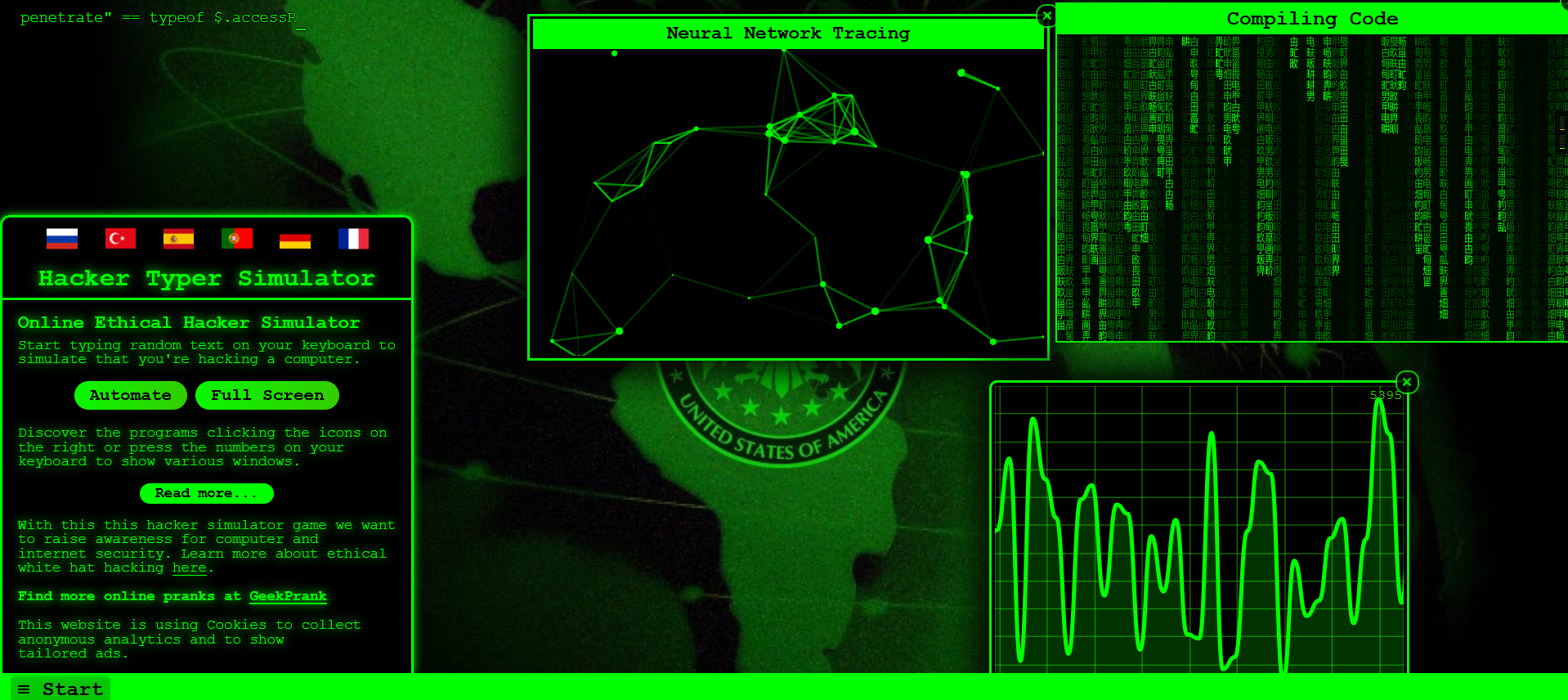 装逼黑客高手酷炫网页源码