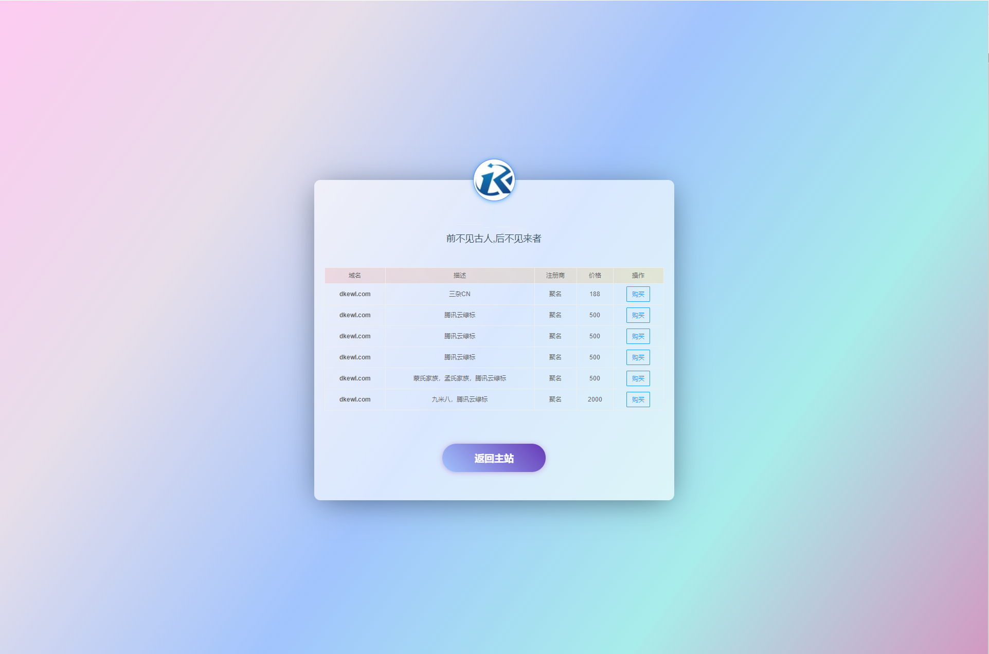 域名出售单页HTML模板PHP引导页源码