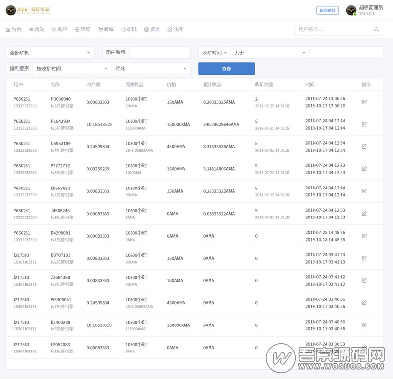 网易星球GEC挖矿系统修复版章鱼星球挖矿系统源码区块链虚拟币交易源码基于ThinkPHP5开发