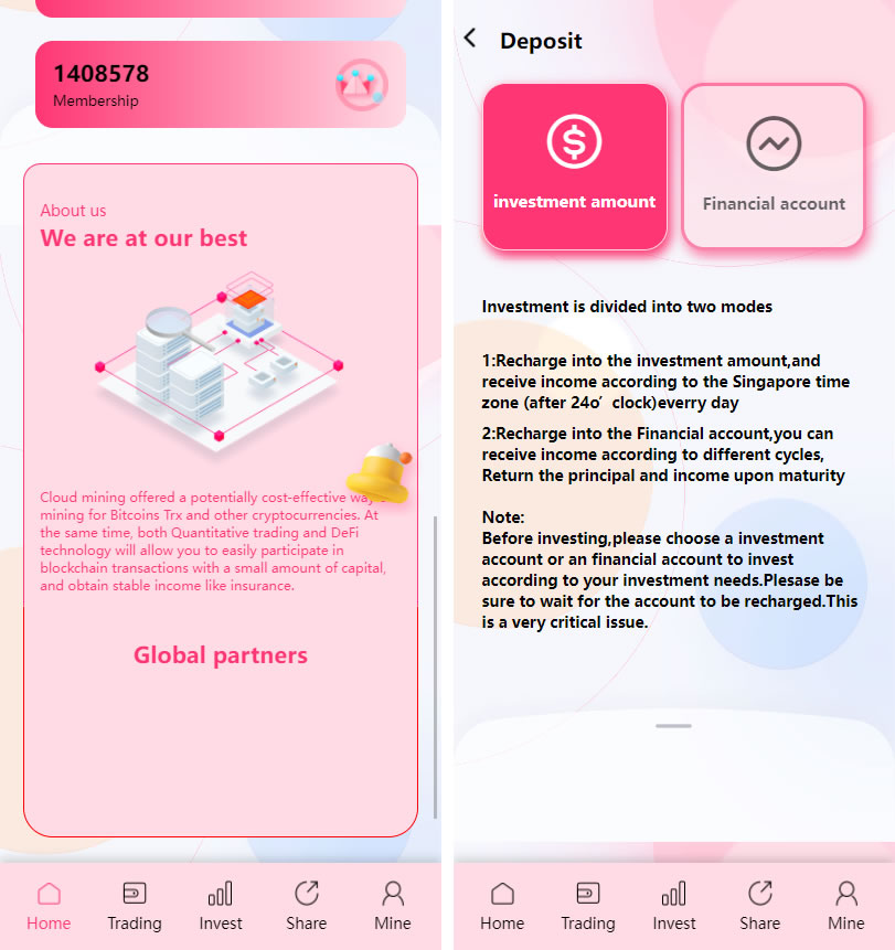 价值500u的trx粉色UI多语言理财网站系统源码