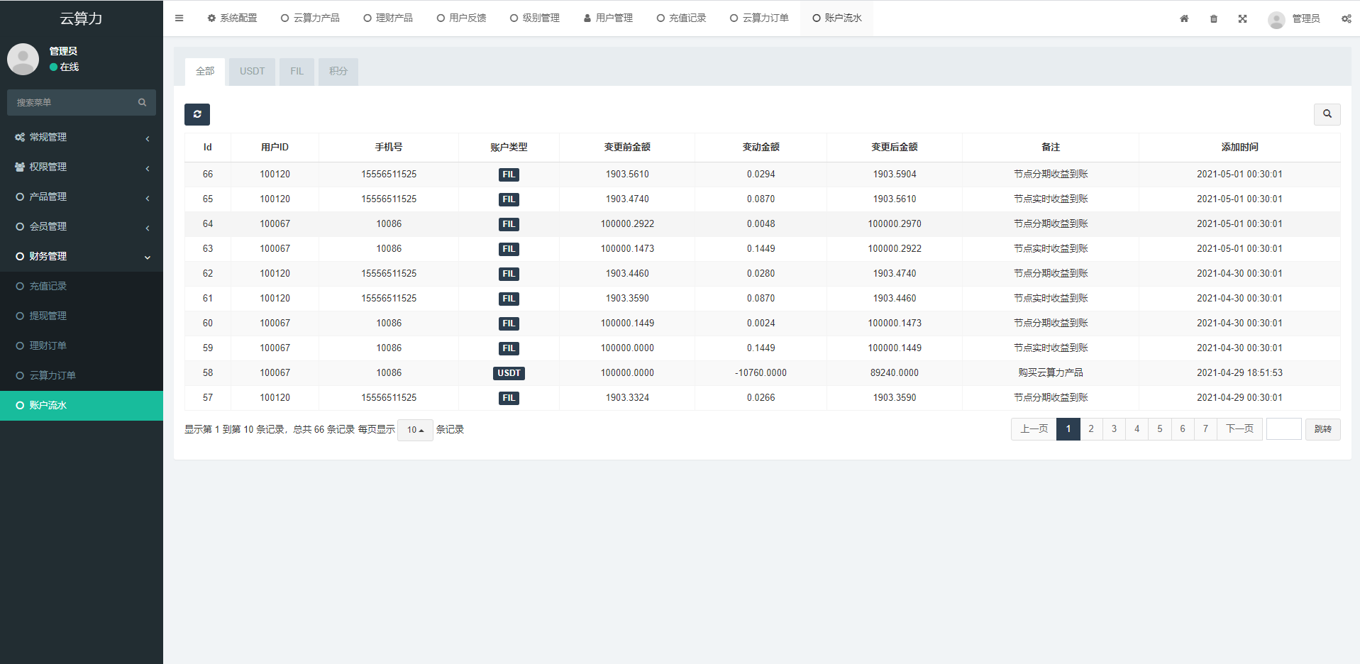 区块链云算力矿机挖矿系统｜ipfs挖矿矿机｜BTC ETH FIL