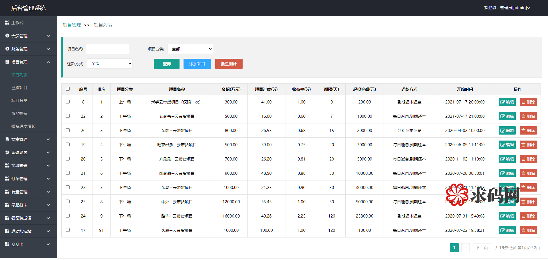 A2028满度投资理财/带余额宝/合约收益/p2p理财/积分商城/小游戏
