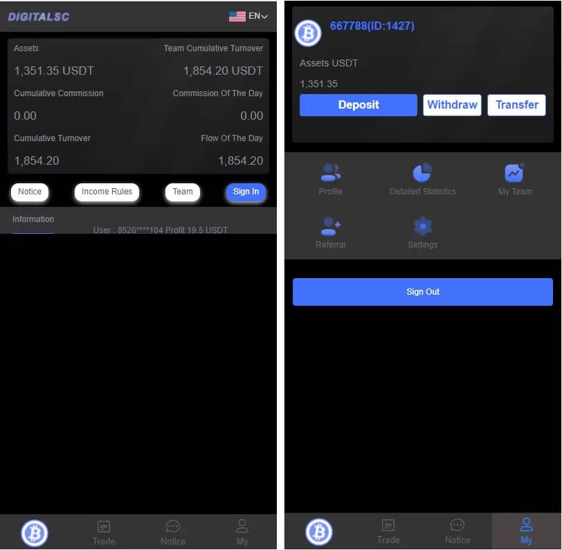 A2059双语言版虚拟币投资系统USDT充值