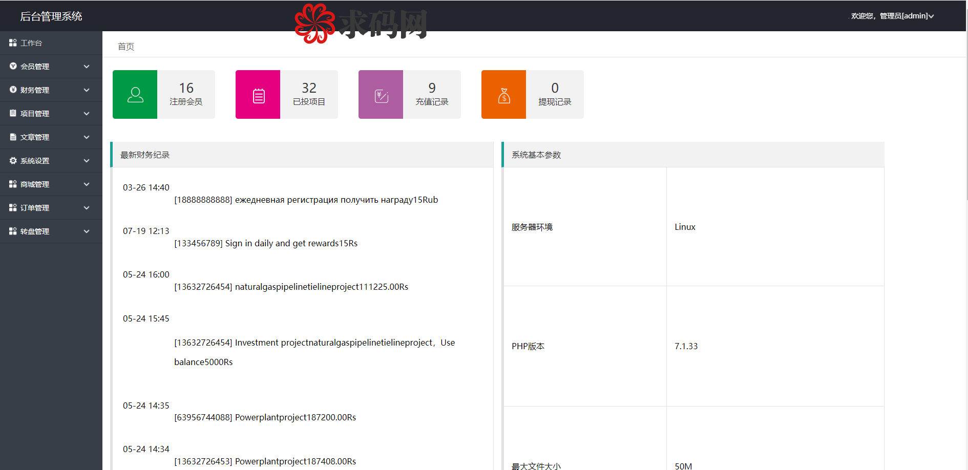 A2060海外版众筹投资系统俄罗斯语投资投资理财源码