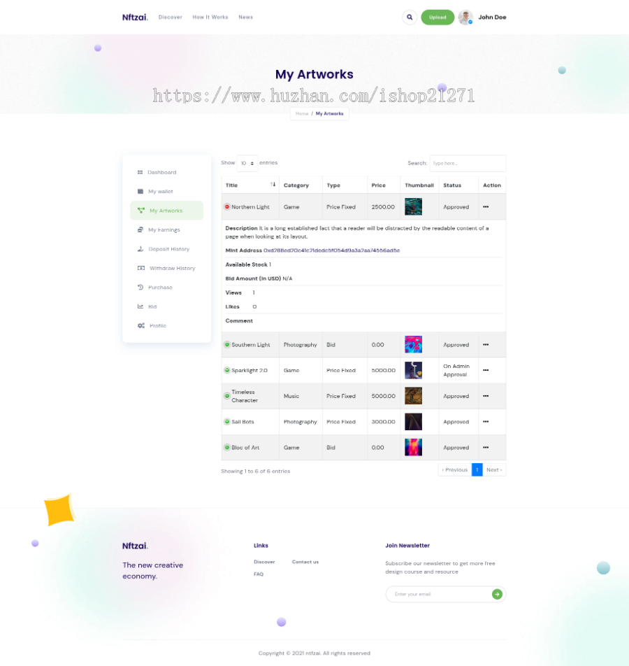 NFT交易市场艺术品交易商城NFTZaiCMS系统采用加密币交易