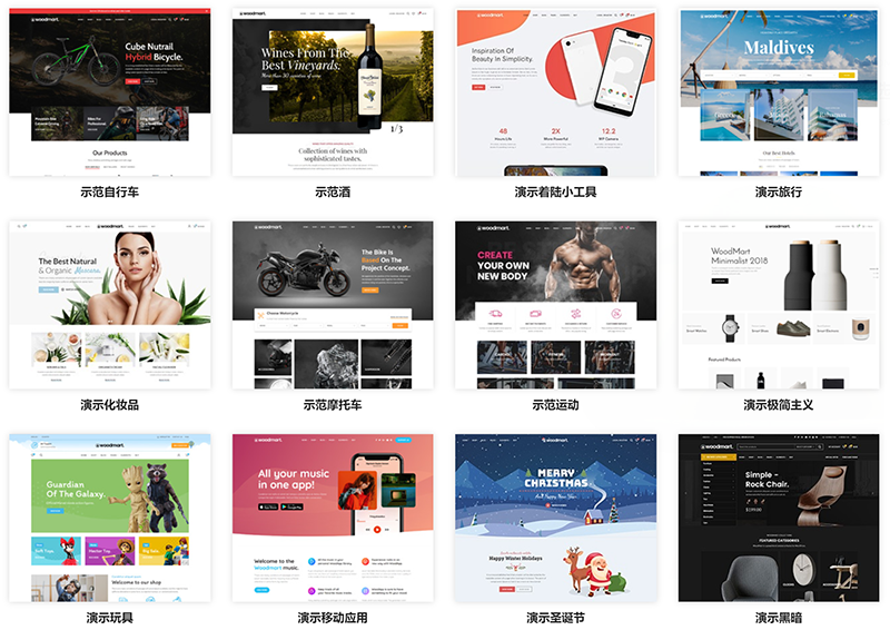 跨境电商外贸商城产品展示多商户汉化主题Woodmart[更新至V7.0]