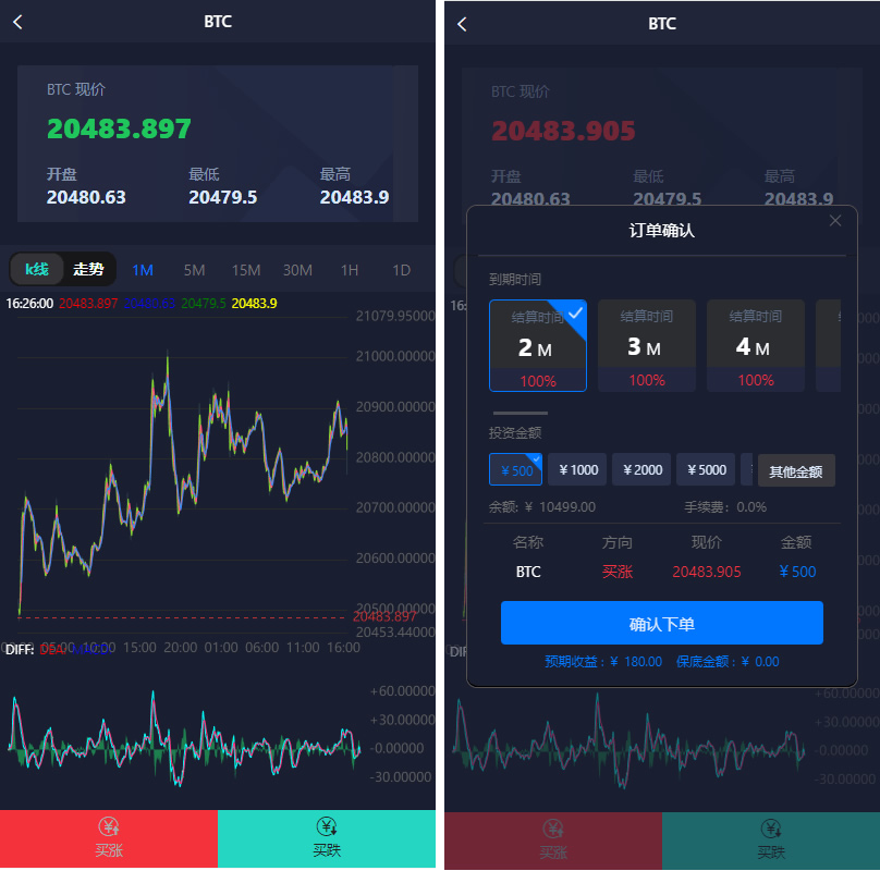 A2076全新平台UI微盘系统微交易单中文开源可以二次开发