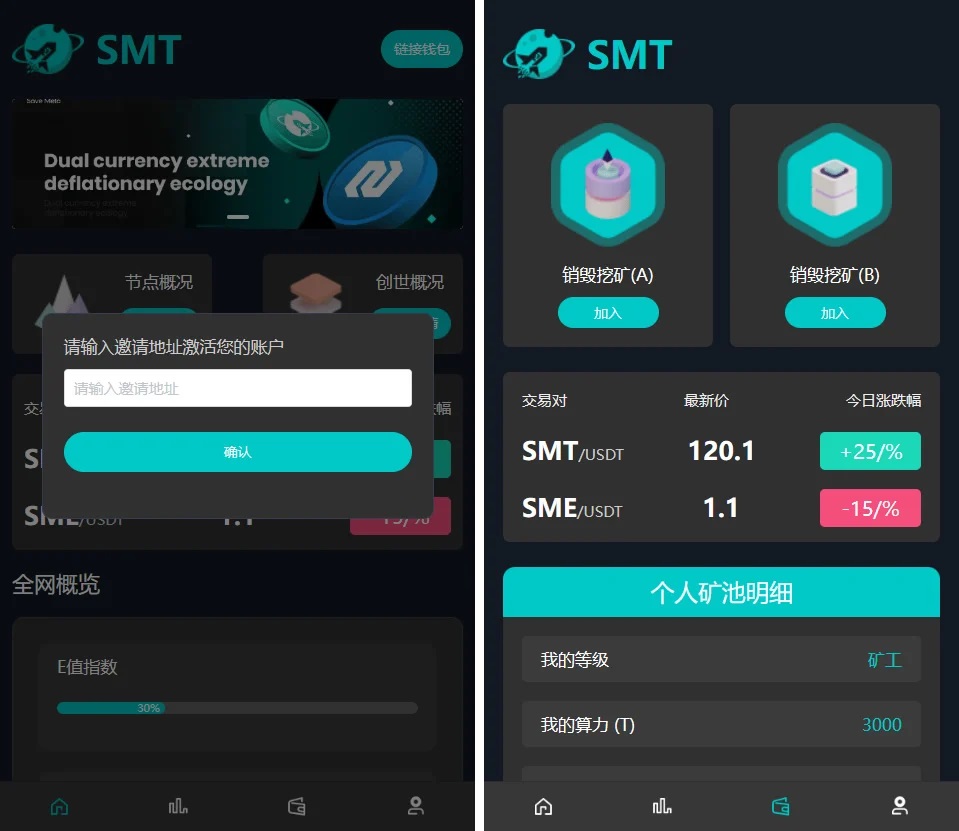 商城SMT挖矿理财源码【DAPP】
