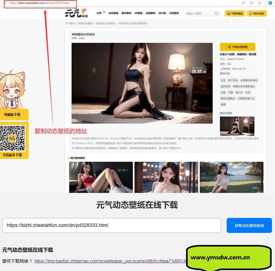 元气动态壁纸网站源码下载 在线下载PHP程序